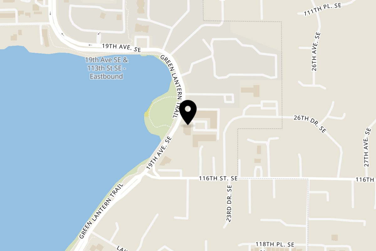 Map showing the location of Sushi Ring on 11419 19th Ave SE UNIT B101 in Everett